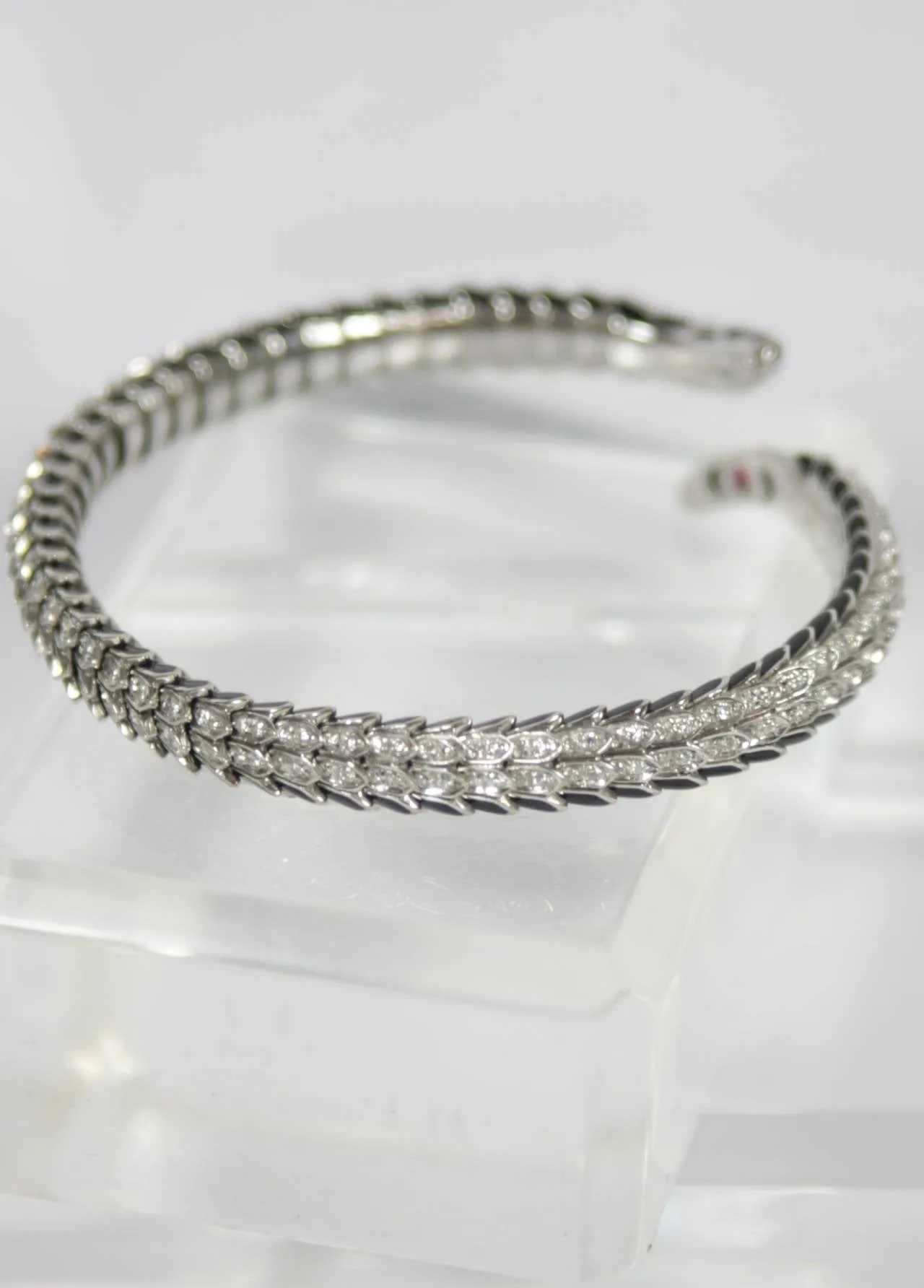 ROBERTO COIN Diamond Pave Gold Snake Wrap Cuff Bracelet