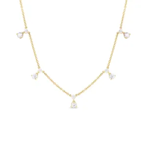 Roberto Coin Diamonds by the Inch Five Station Diamond Drop Necklace in 18K Gold