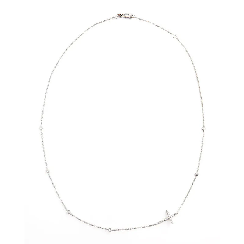 Roberto Coin Diamonds by the Inch Sideways Cross Necklace