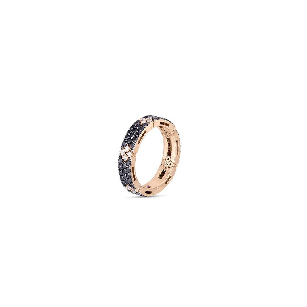 Roberto Coin Love in Verona 18K Rose Gold Black and White Diamond Ring