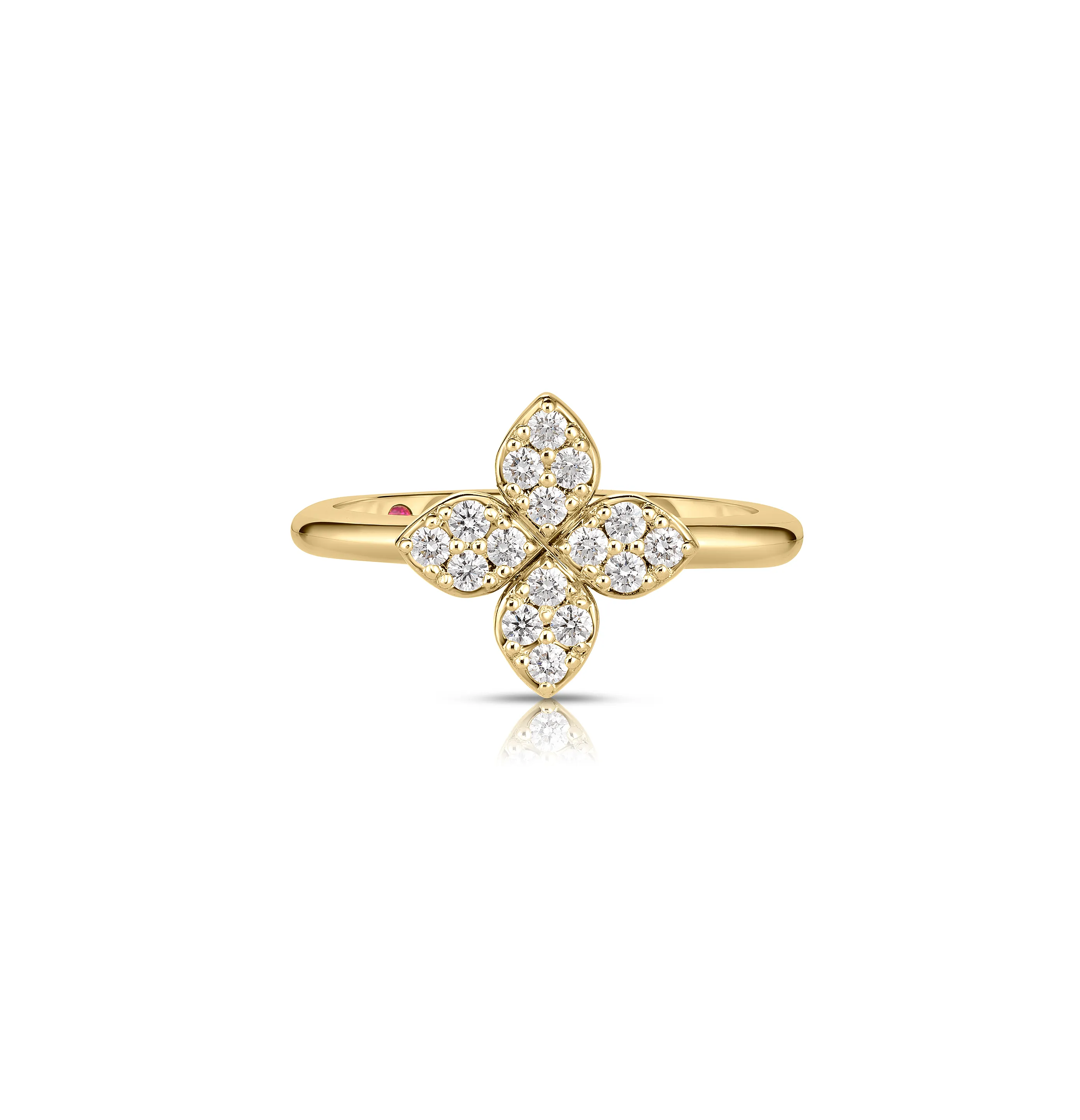 Roberto Coin Love in Verona Medium Pave Diamond Flower Ring