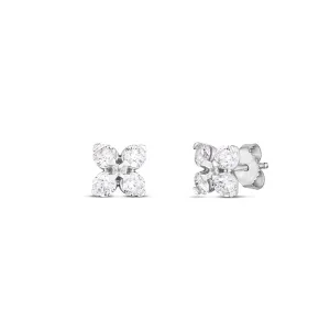 Roberto Coin Love in Verona White Gold Diamond Stud Earrings
