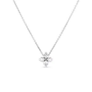 Roberto Coin Love in Verona White Gold Small Diamond Flower Necklace