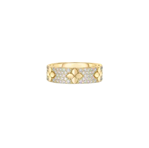 Roberto Coin Love in Verona Yellow Gold Flower Diamond Band