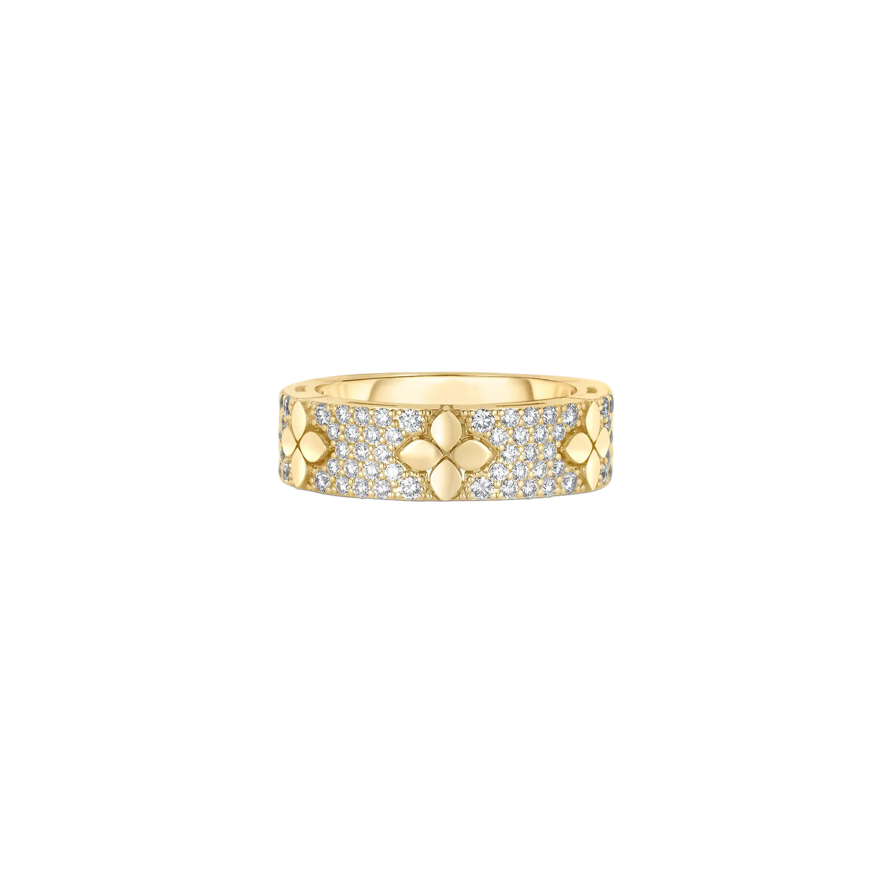 Roberto Coin Love in Verona Yellow Gold Flower Diamond Band
