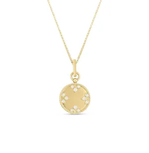 Roberto Coin Medallion Charms Yellow Gold Small Diamond Necklace