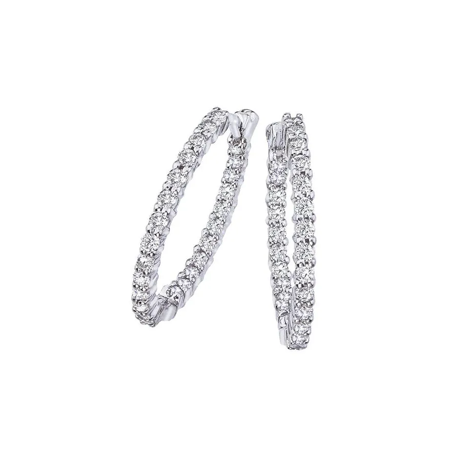 Roberto Coin Perfect Diamond Hoops Earrings
