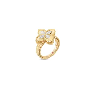 Roberto Coin Princess Flower 18K Yellow Gold Diamond Flower Ring
