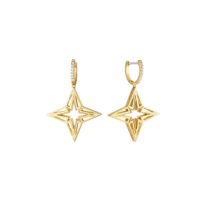 Roberto Coin Princess Star Yellow Gold Star Dangle Earrings