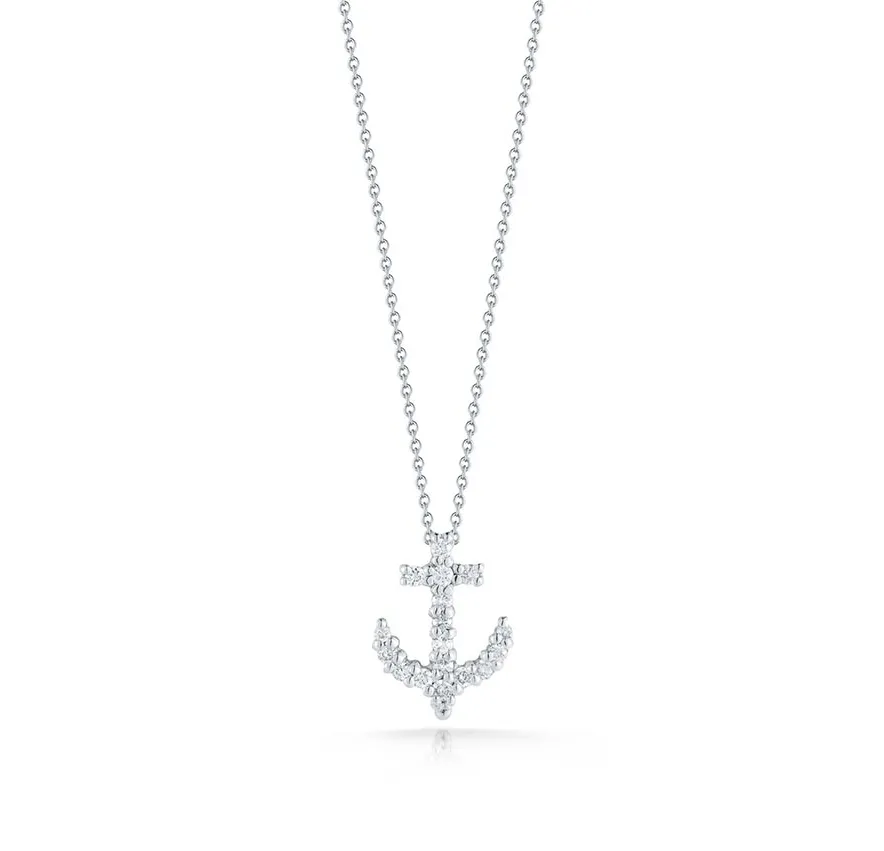 Roberto Coin Tiny Treasures Diamond Anchor Pendant