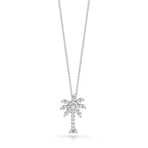Roberto Coin Tiny Treasures Large White Gold and Diamond Palm Tree Pendant