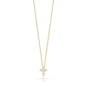 Roberto Coin Tiny Treasures Small Yellow Gold and Diamond Cross Pendant