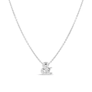 Roberto Coin Tiny Treasures White Gold Diamond "&" Symbol Necklace
