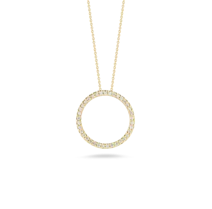 Roberto Coin Tiny Treasures Yellow Gold Small Diamond Circle Necklace
