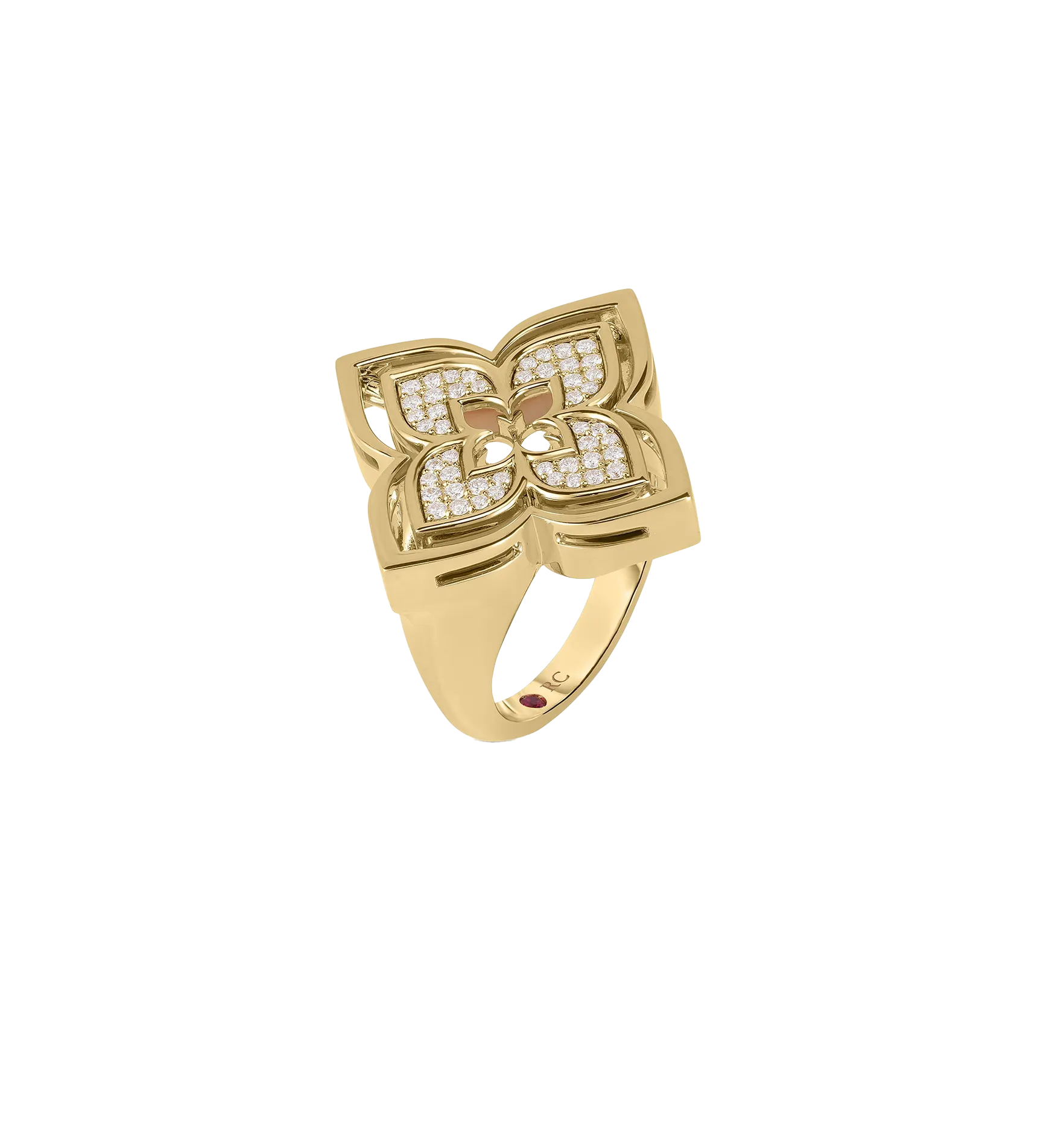 Roberto Coin Venetian Pirouette Mother-of-Pearl and Diamond Flower Ring