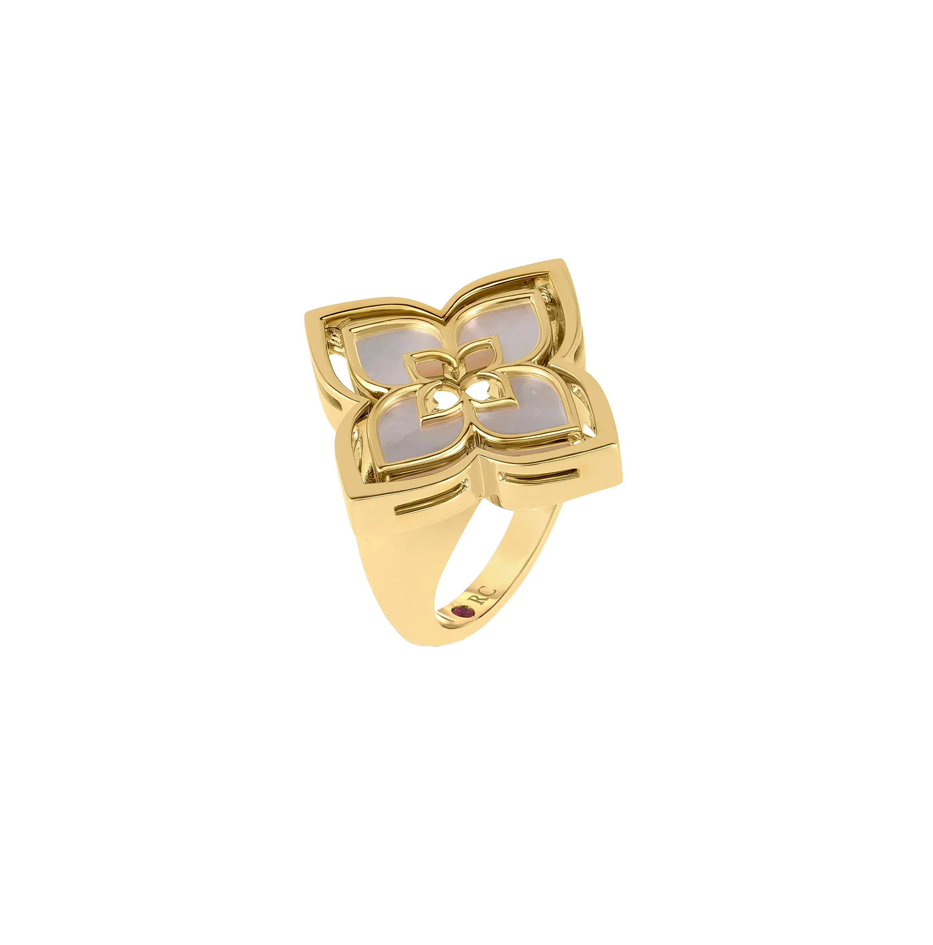 Roberto Coin Venetian Pirouette Mother-of-Pearl and Diamond Flower Ring
