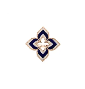 Roberto Coin Venetian Princess Rose Gold Frame Flower Lapis Ring