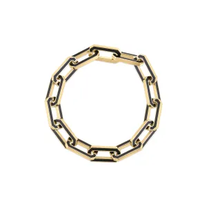 Roberto Coin Yellow Gold and Black Ceramic Link Bracelet