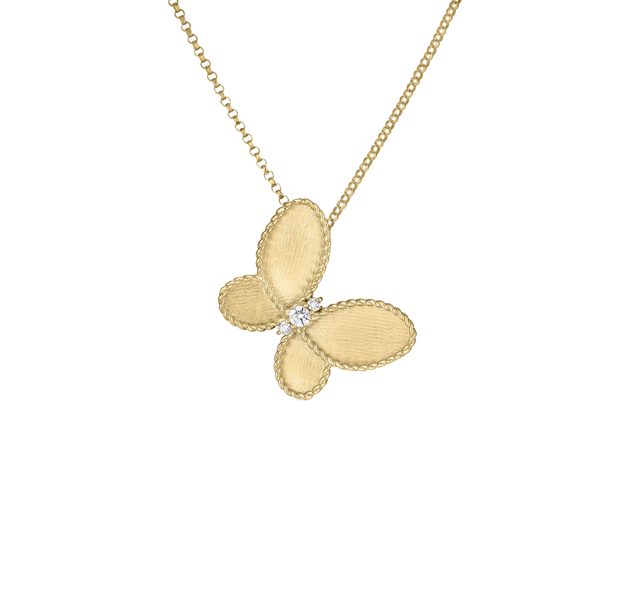 Roberto Coin Yellow Gold Diamond Butterfly Pendant