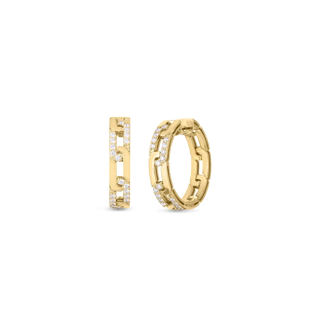 Roberto Coin Yellow Gold Diamond Navarra Earrings