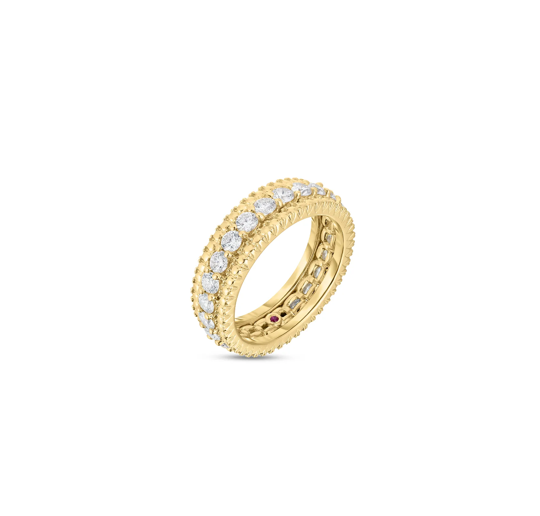 Roberto Coin Yellow Gold Siena Diamond One Row Ring