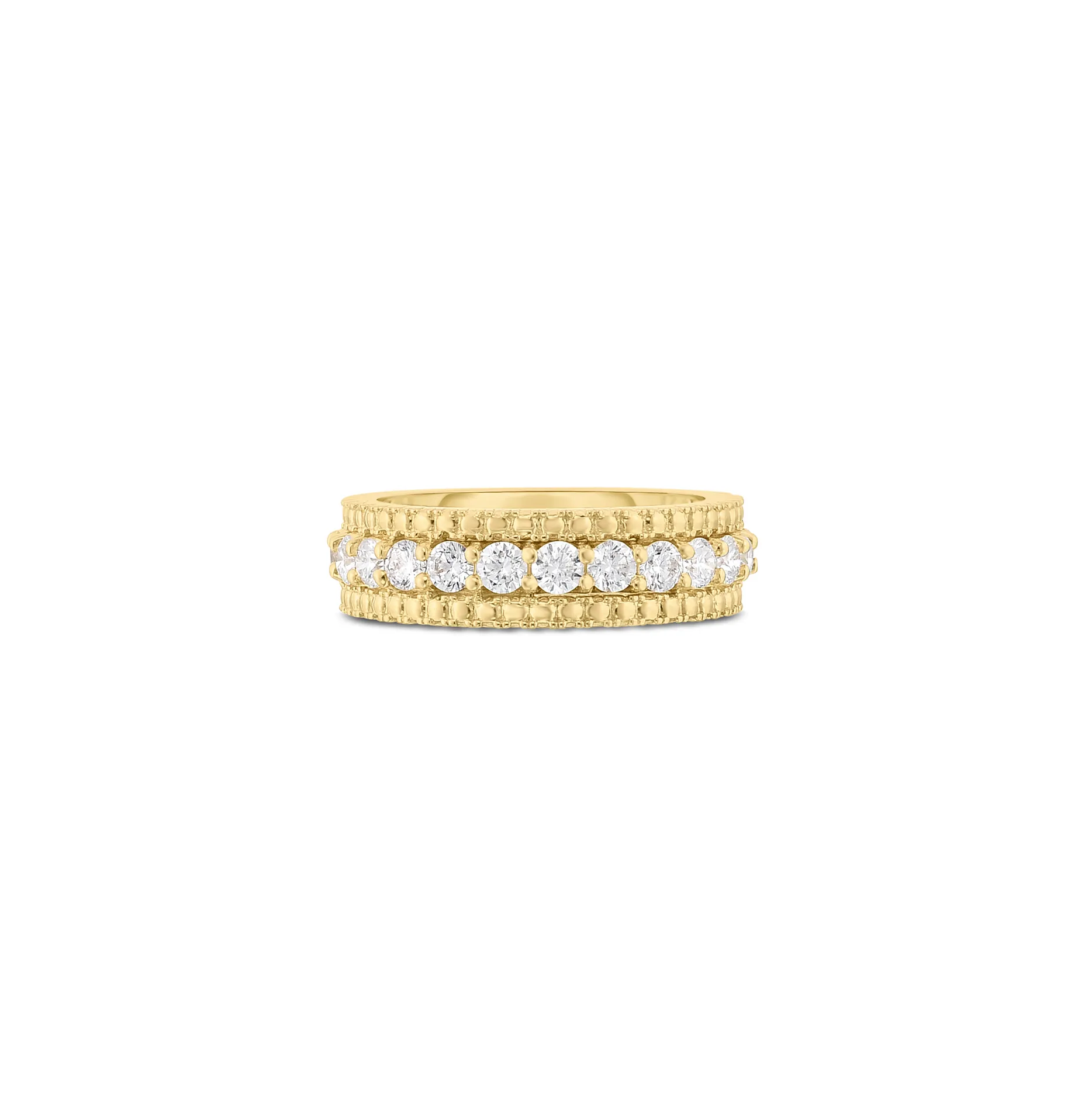 Roberto Coin Yellow Gold Siena Diamond One Row Ring