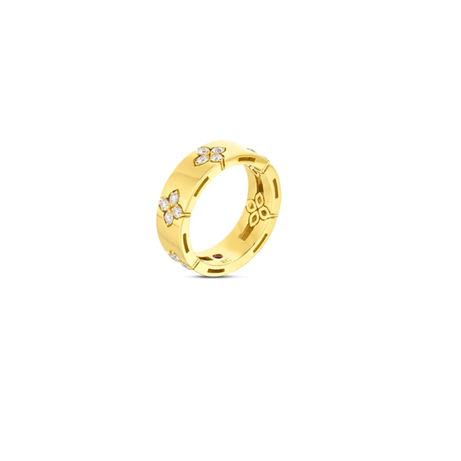 Roberto Coin Yellow Gold Verona Band with Diamonds
