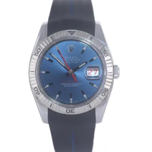 Rolex DateJust 116264 Turn-O-Graph Thunderbird Blue White Gold 36mm Watch