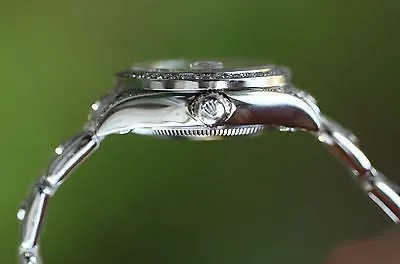 ROLEX LADIES 18K WHITE GOLD DIAMONDS MASTERPIECE BAND DIAMOND LUGS BEZEL DIAL