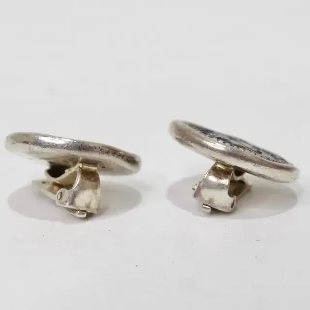 Roman Coin Silver Stud Earrings
