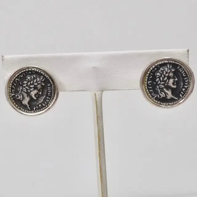 Roman Coin Silver Stud Earrings