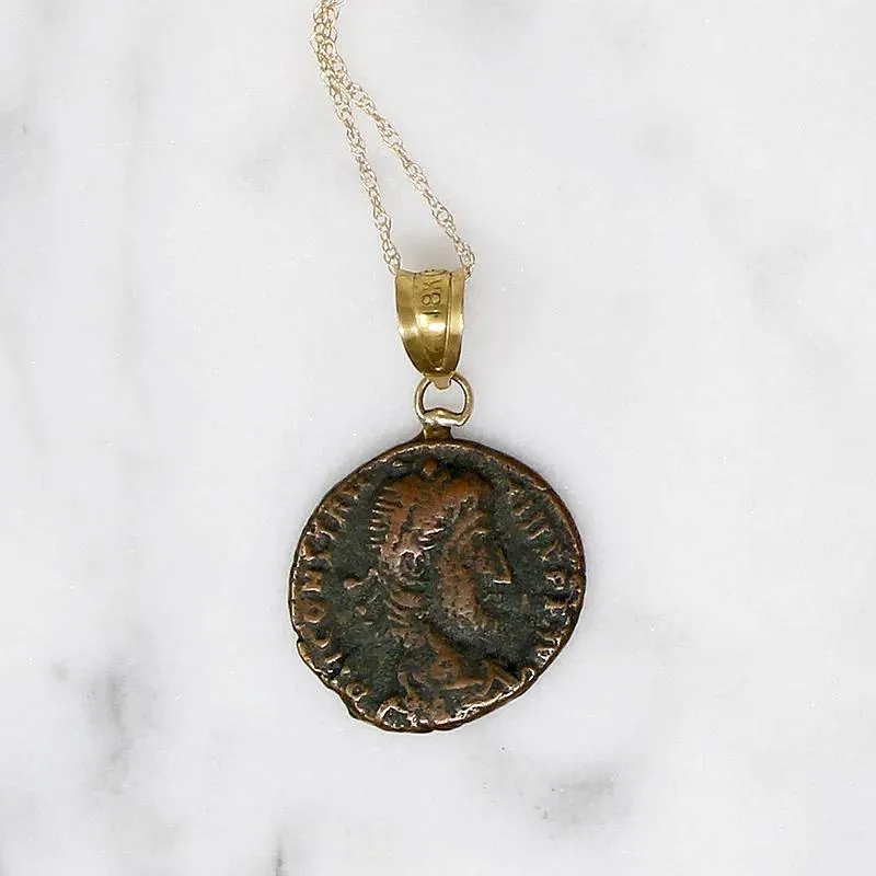 Roman Emperor Constantius II Coin Gold Necklace