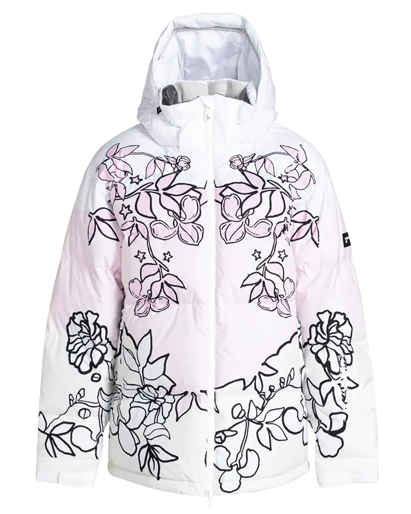 Roxy X Rowley Women's Technical Puffer Snow Jacket - Bright White / Laurel Floral