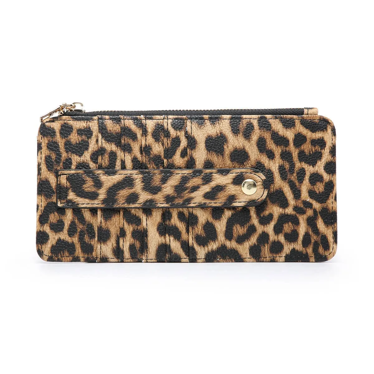 Saige Slim Card Holder Wallet in Animal Print
