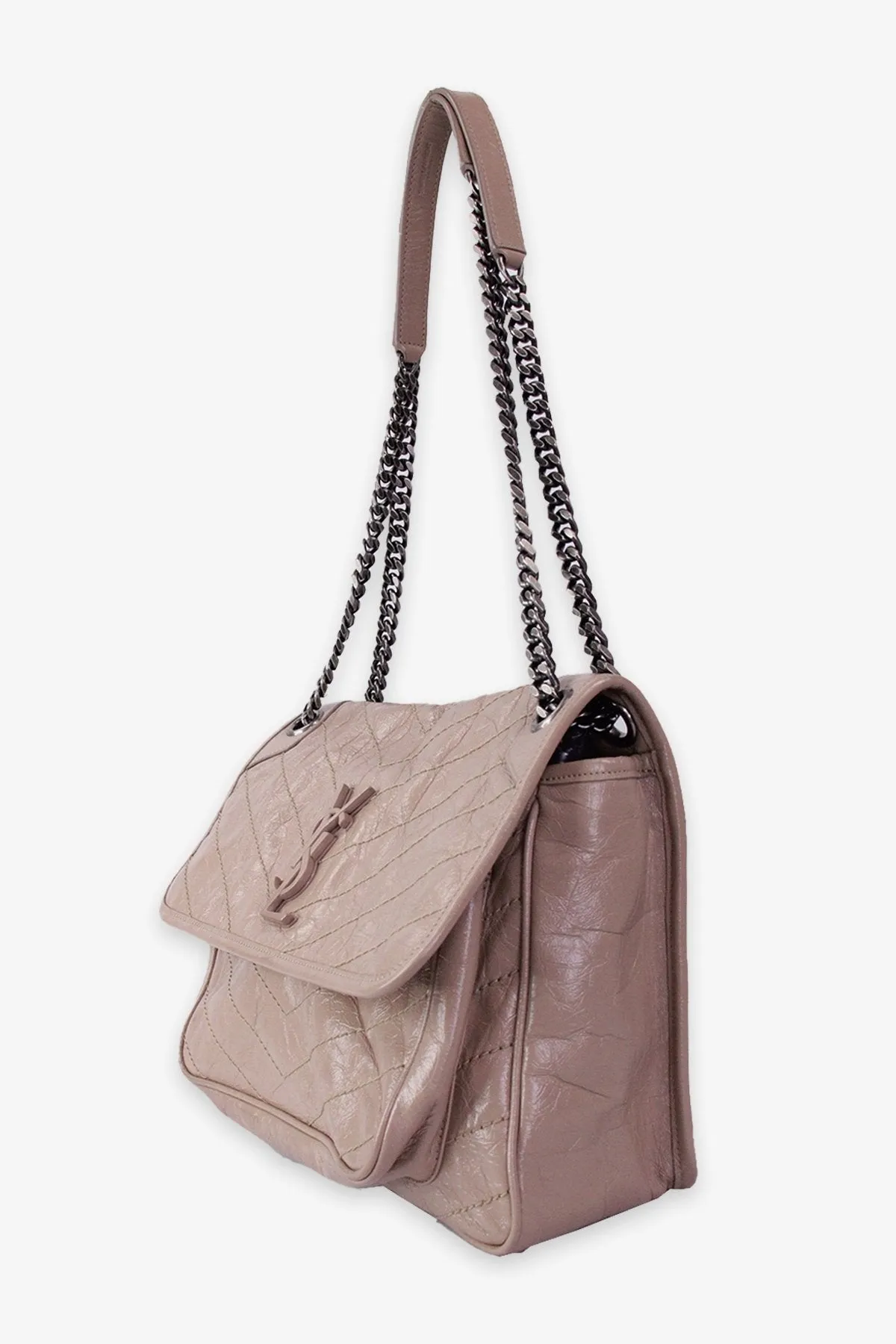 Saint Laurent Patent Taupe Nikki Handbag