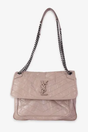 Saint Laurent Patent Taupe Nikki Handbag
