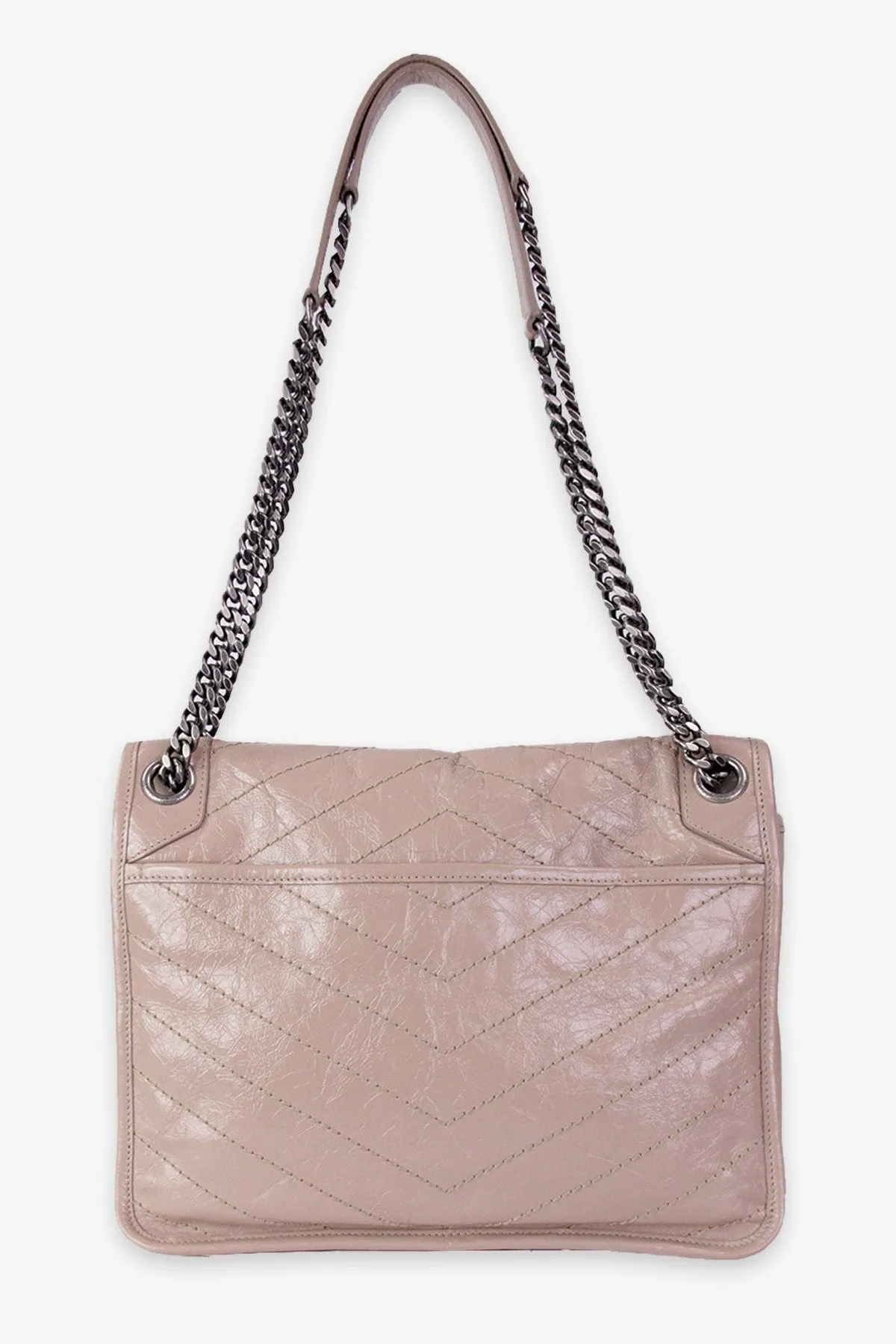 Saint Laurent Patent Taupe Nikki Handbag