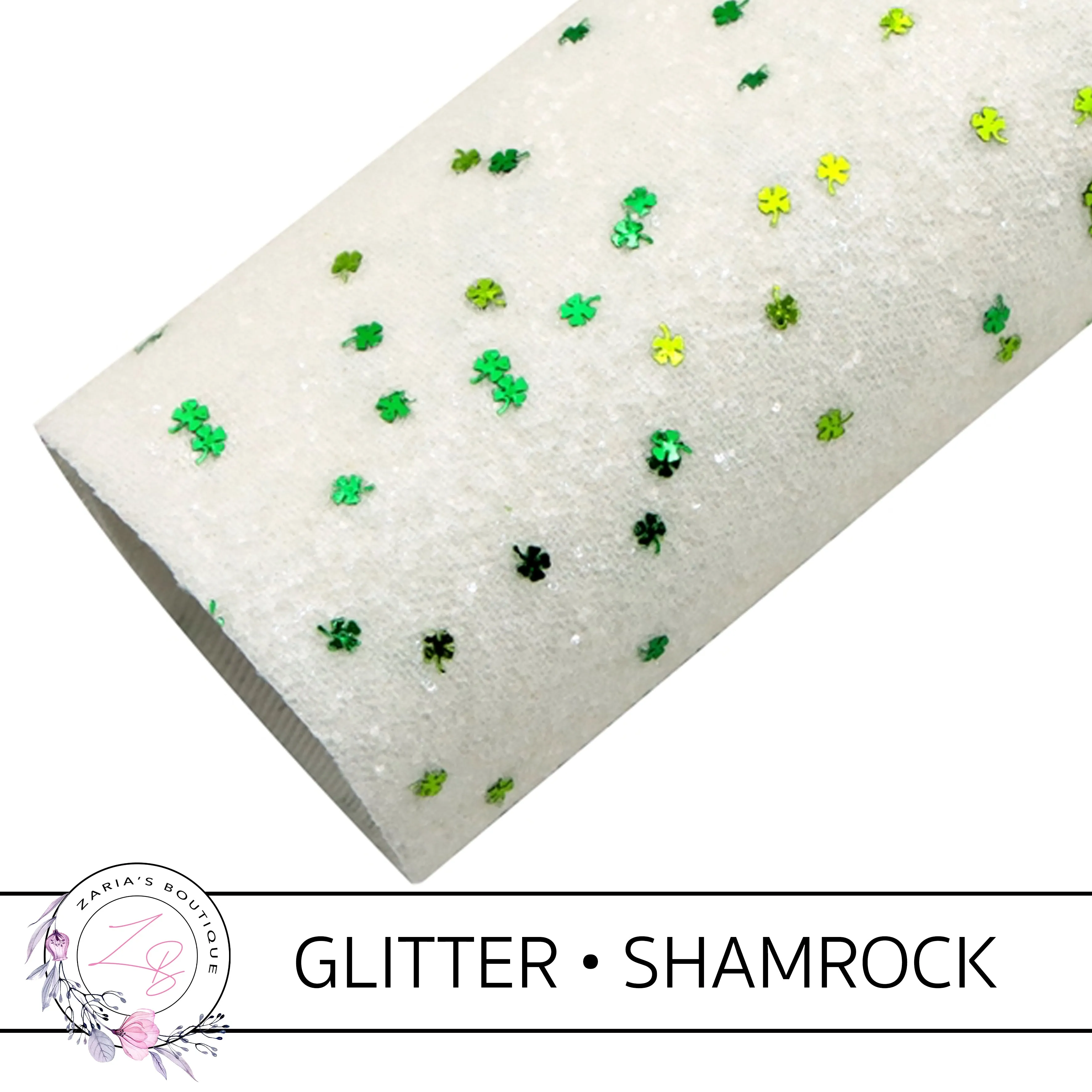 SALE Chunky White Glitter • Green Sprinkle Shamrocks