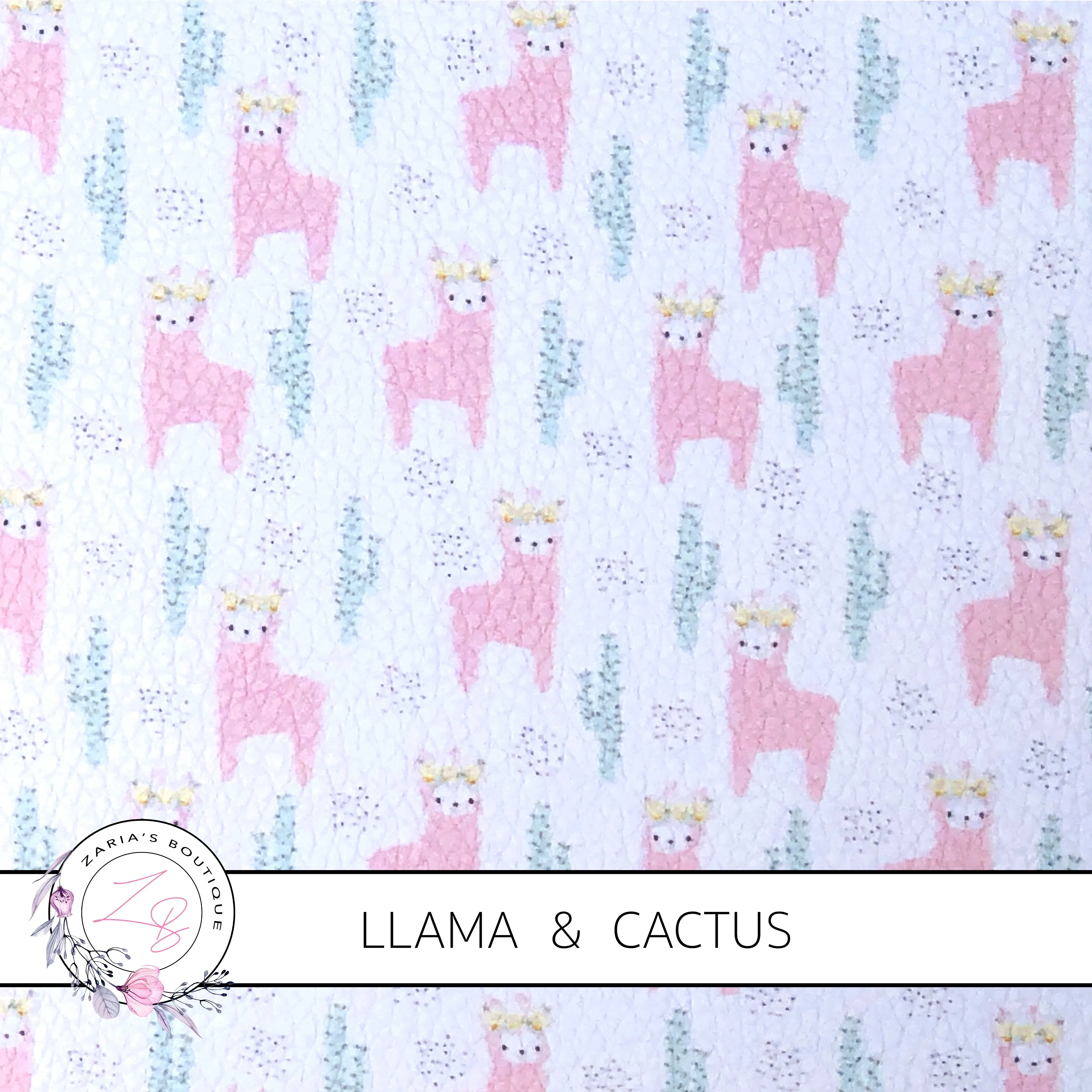 SALE CUSTOM Llama & Cactus ~ Faux Leather ~ 1mm