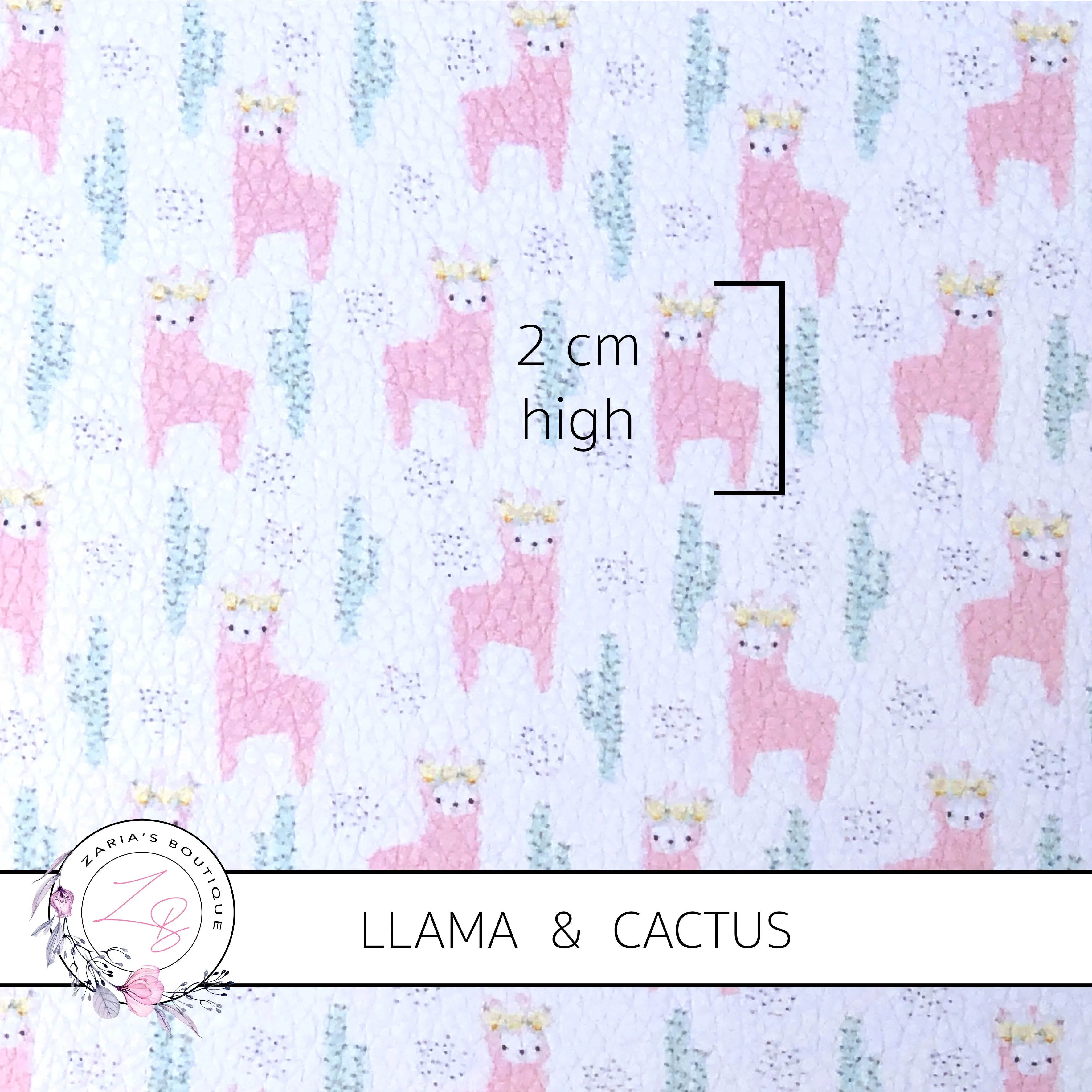 SALE CUSTOM Llama & Cactus ~ Faux Leather ~ 1mm