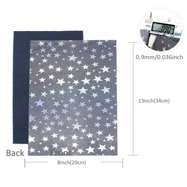 SALE ⋅ Falling Stars ⋅ Metallic Pearl Blue ⋅ Vegan Synthetic Bow Leather Leatherette