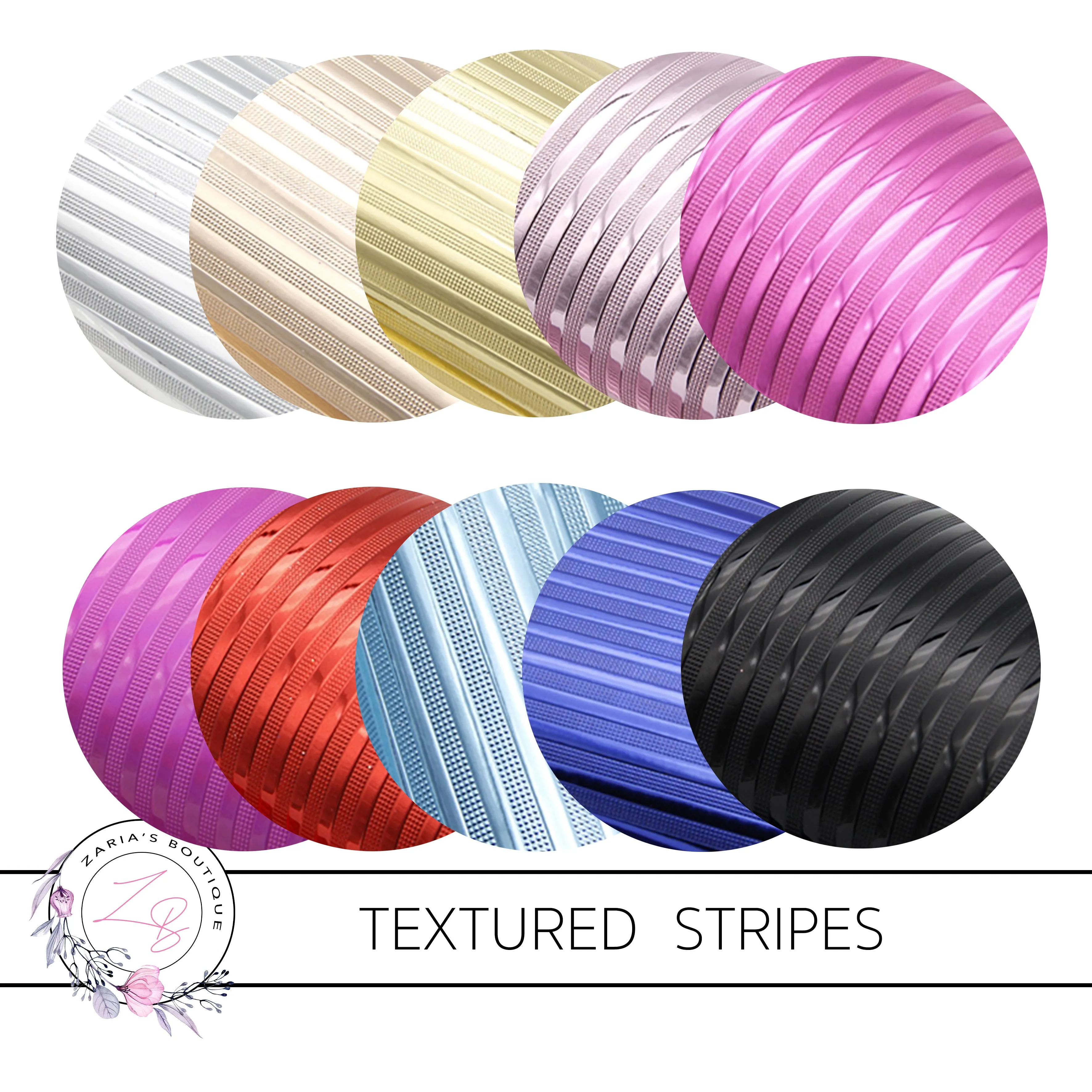 SALE Textured Metallic Stripes ~ Faux Leather ~ 10 Colours