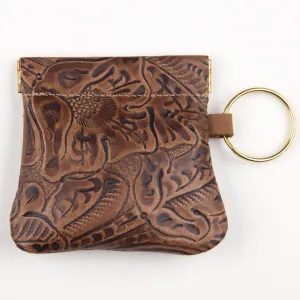 SC03-CF  Squeeze Coin Purse- Brown Floral