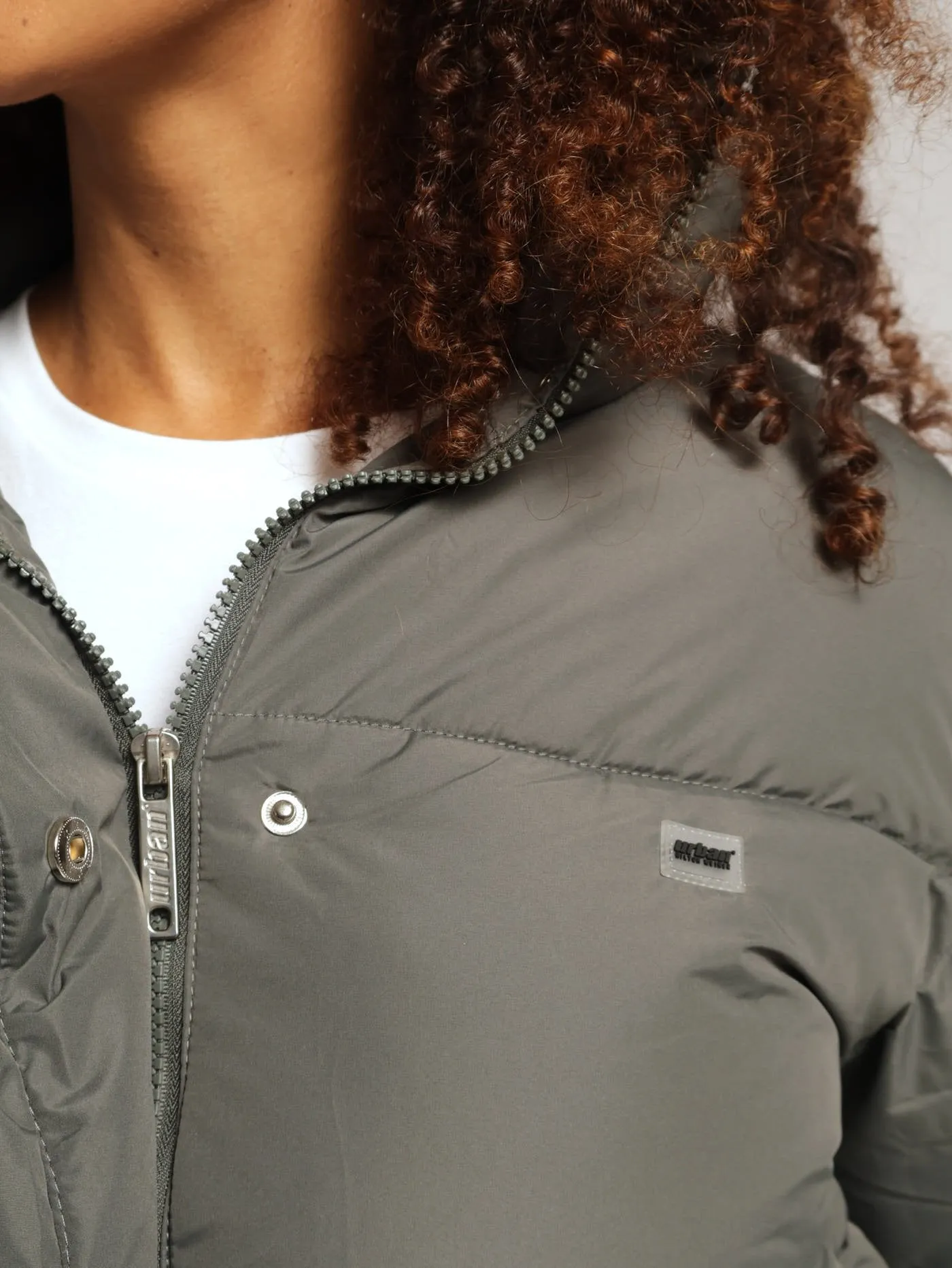 Shorter Length Puffer Jacket - Dark Grey
