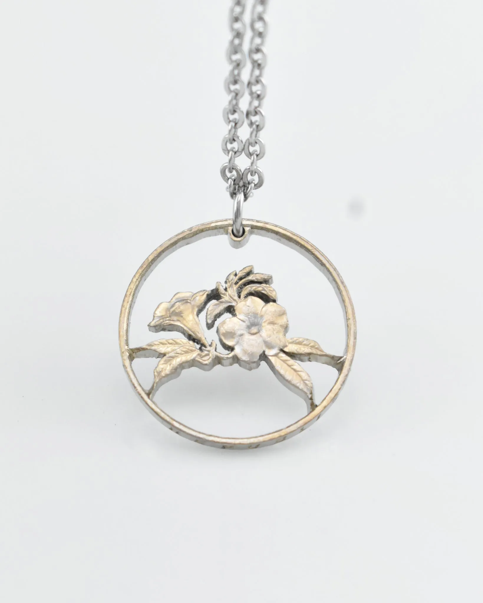 Singapore - Allamanda Flowers Cut Coin Pendant