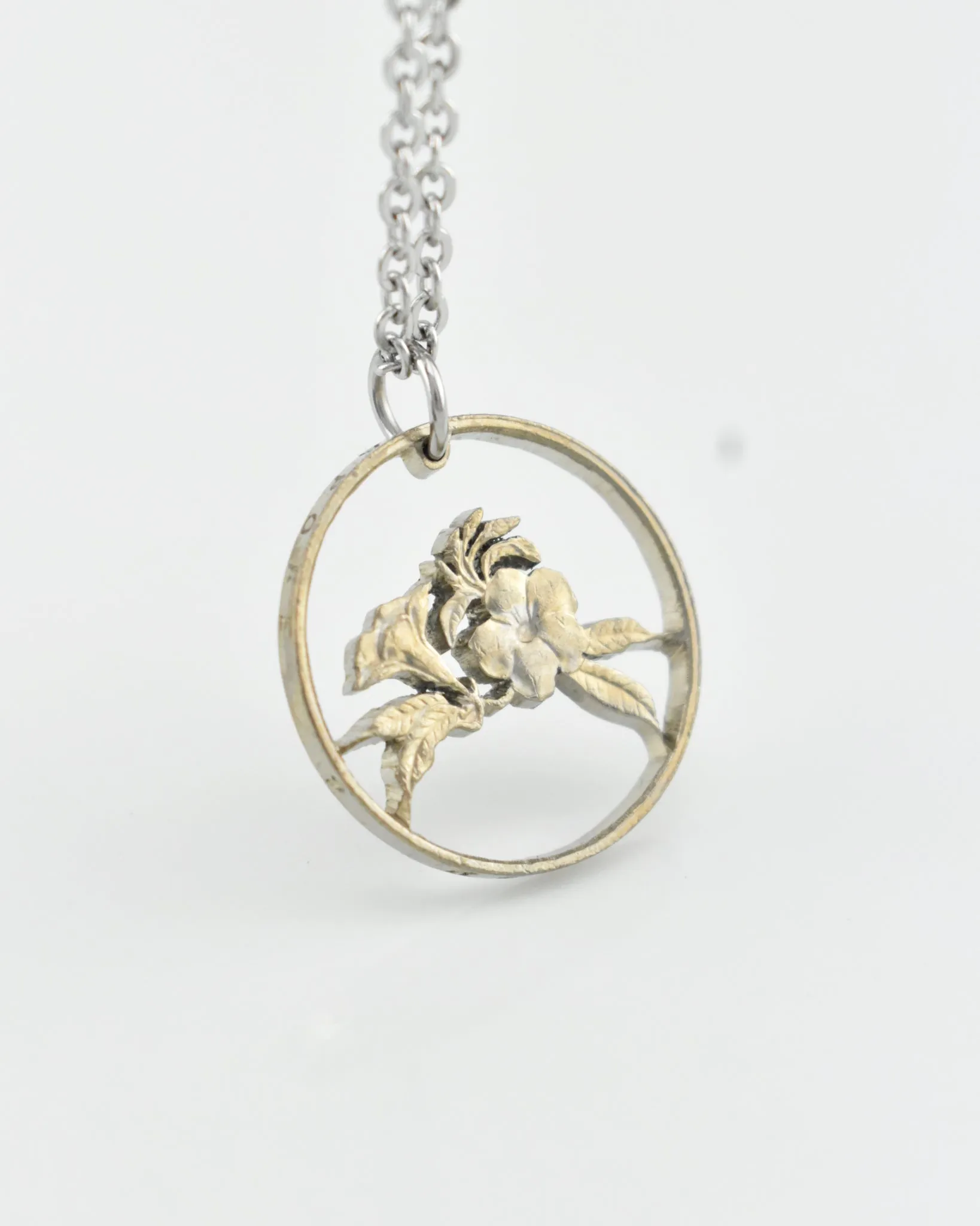 Singapore - Allamanda Flowers Cut Coin Pendant