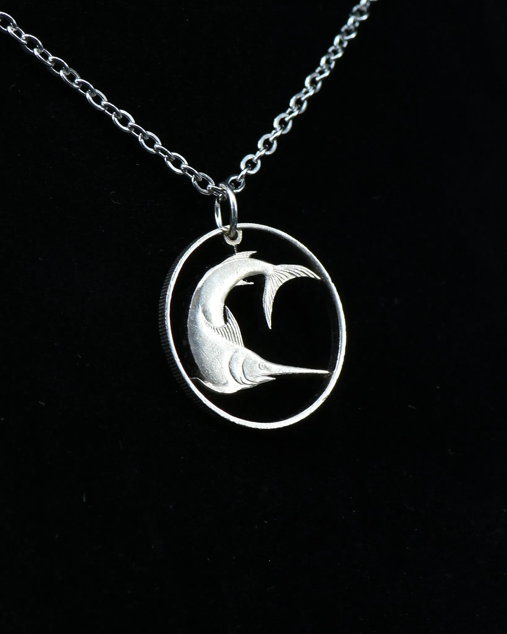 Singapore - Swordfish Cut Coin Pendant