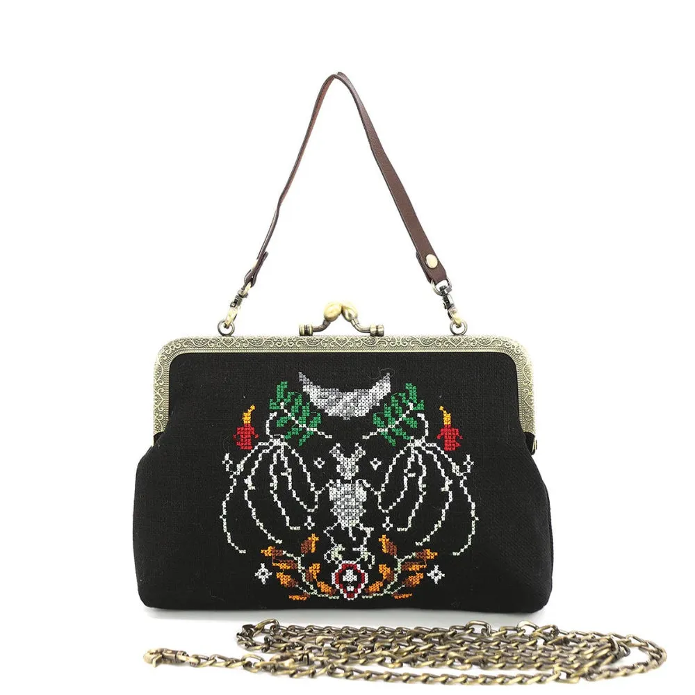 Skeletal Bat Kiss Lock Bag