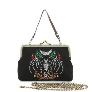 Skeletal Bat Kiss Lock Bag