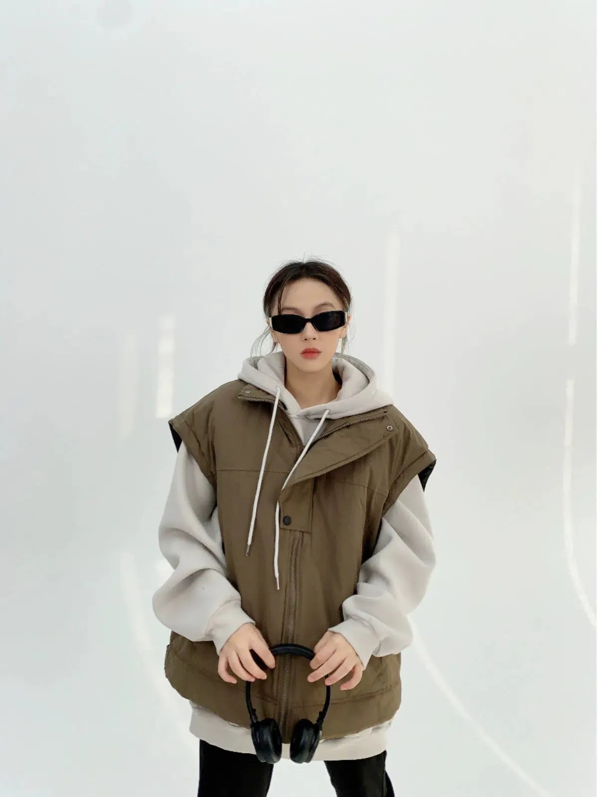 Sleeveless Hooded Puffer Vest
